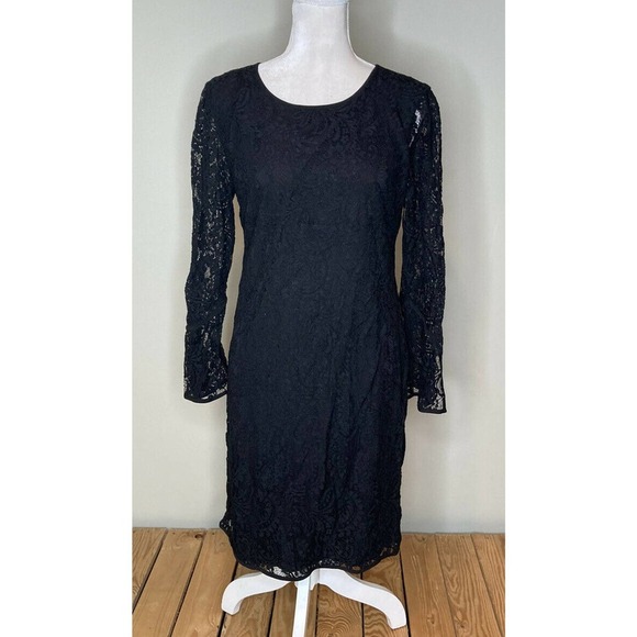 Anne Klein Dresses & Skirts - NWT ANN KLEIN Black Lace Long Sleeve Dress Size 6